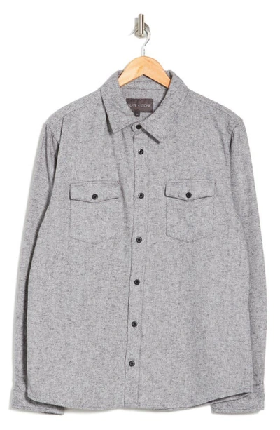 Slate & Stone Cotton Flannel Shirt Jacket In Grey Twill