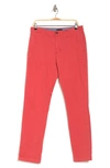 14th & Union The Wallin Stretch Twill Trim Fit Chino Pants In Red Cranberry