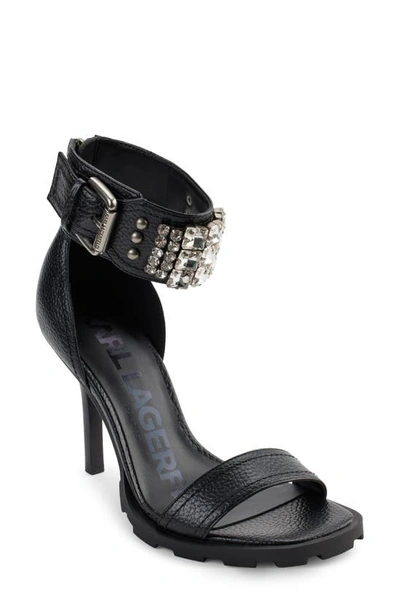 Karl Lagerfeld Malinda Ankle Cuff Sandal In Black