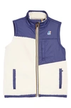 K-way Unisex Collection Neize Orsetto Zip-up Vest In Blue Medieval-ecru