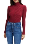 Good American Rib Turtleneck Bodysuit In Team Cardinal001