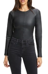 Good American Better Than Leather Faux Leather Bodysuit In Black001