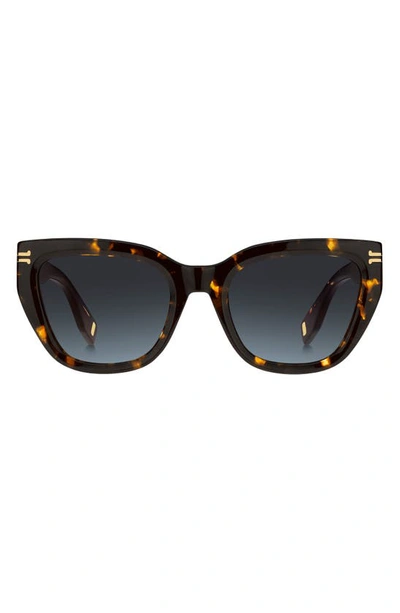 Marc Jacobs 53mm Cat Eye Sunglasses In Black/blue Gradient