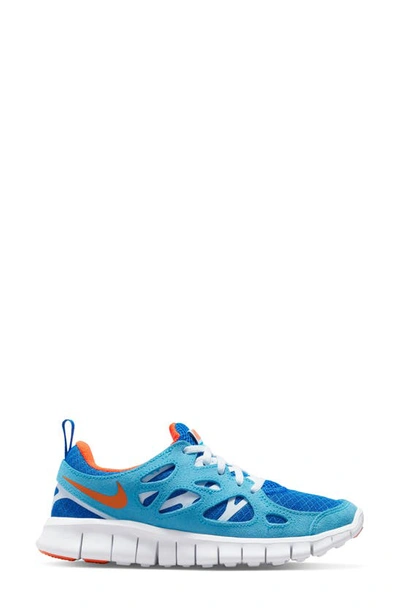 Nike Free Run 2 Big Kids' Shoes In Laser Blue/safety Orange/game Royal/white