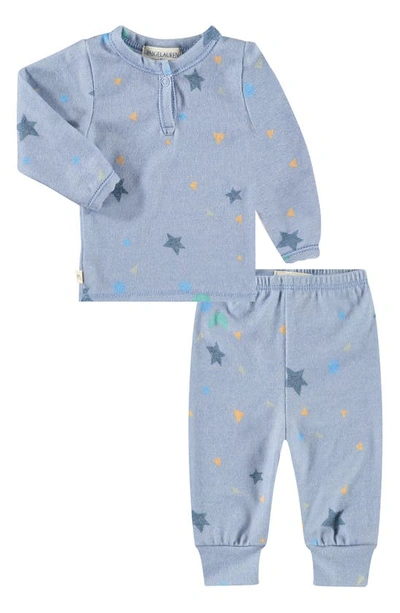 Paigelauren Boys' Confetti Long Sleeve Tee And Pants Set - Baby In Blue Confetti
