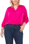 Vince Camuto Rumple Fabric Blouse In Wild Petunia