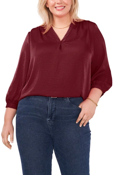 Vince Camuto Rumple Satin Blouse In Dp Cranberry