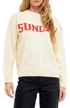 English Factory Weekday Motif Sweater In Ivory