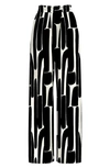 Diarrablu Leer Hera Print Palazzo Pants In Black