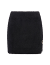Gcds Crystal-logo Brushed Mini Skirt In Black