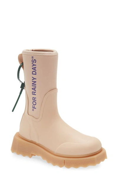 Off-white Sponge Rubber Rainboots In Pink