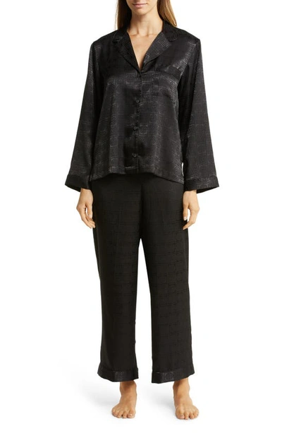 Natori Infinity Jacquard Pajama Set In Black