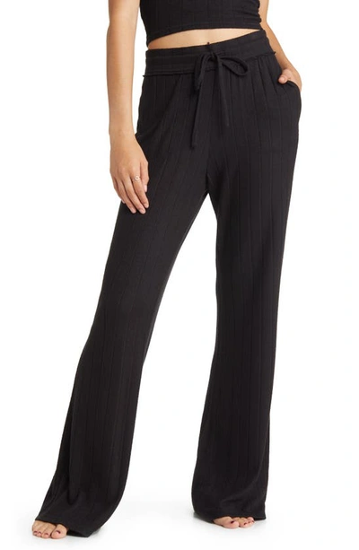 Bp. Cozy Rib Flared Pants In Black