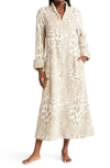 Natori Leopard-pattern Faux-fur Zip-front Caftan In Sand Taupe