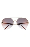 Cartier 64mm Gradient Oversize Panthos Sunglasses In Gold