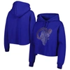 CUCE CUCE ROYAL LOS ANGELES RAMS CRYSTAL LOGO CROPPED PULLOVER HOODIE