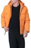 The Recycled Planet Company Autobot Water Resistant Recycled Down Puffer Jacket In Orange