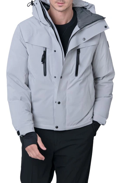 The Recycled Planet Company Norwalk Water Repellent Recycled Down Parka In Light Grey