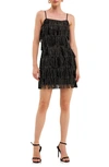 Endless Rose Beaded Fringe Minidress In Black