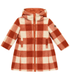 Il Gufo Checked Hooded Parka In Copper