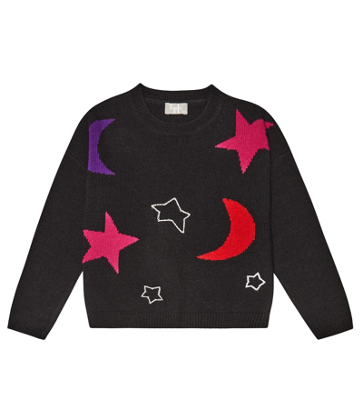 Il Gufo Kids' Intarsia Virgin Wool Sweater In Black