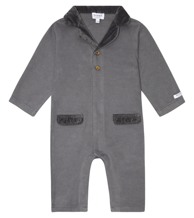 Donsje Baby Alane Cotton Onesie In Grey