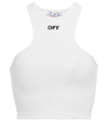 Off-white Off-stamp Ribbed Crop Top In White Black