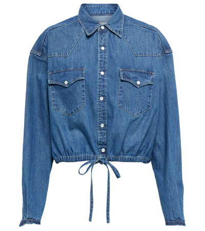 Polo Ralph Lauren Drawstring-hem Denim Shirt In Blue Denim