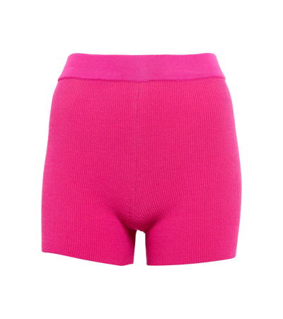 Jacquemus Le Short Pralu Logo Mini Shorts In Fuchsia