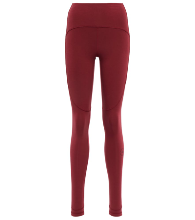 Adidas By Stella Mccartney Yoga 打底裤 – Collegiate Burgundy In Red