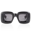 Loewe Inflated Oversized Square-frame Acetate Sunglasses In Shiny Black / Smoke