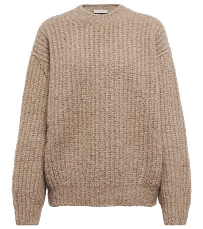 Loro Piana Ribbed-knit Cashmere Sweater In Brown