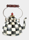 Mackenzie-childs Courtly Check 2-qt. Whistling Tea Kettle In Courtly Check