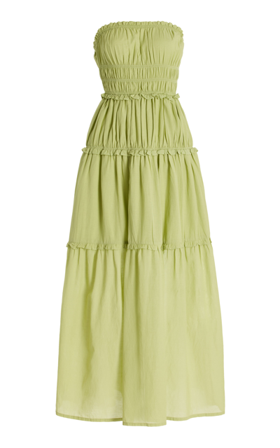 Posse Exclusive Lily Strapless Maxi Dress In Green | ModeSens