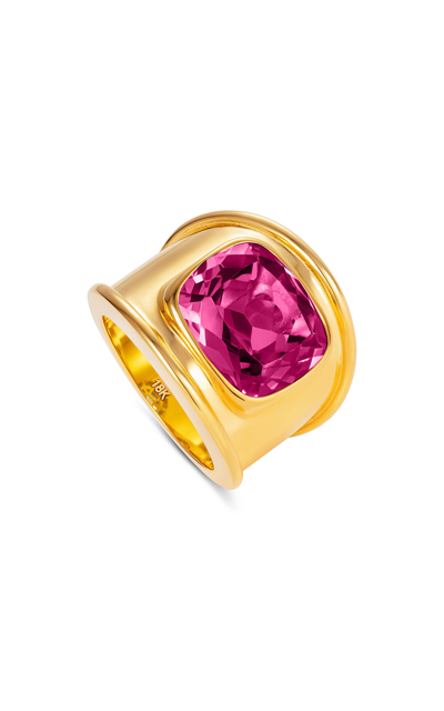 Nevernot Grab N Go- My Sunshine 18k Gold Topaz Ring In 18k Yellow Gold,pink Topaz