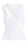 K.ngsley R3 Stretch-cotton Cutout Tank Top In White