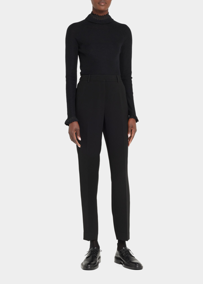 Lafayette 148 Petite Finesse Crepe Clinton Ankle Pant In Black