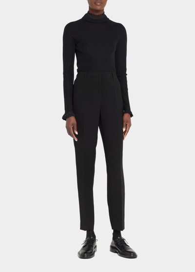 Lafayette 148 Petite Finesse Crepe Clinton Ankle Trouser In Black