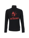 Raf Simons Detached-print Silk-jersey Roll-neck Sweater In Black