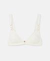 Stella Mccartney Falabella Chain-strap Triangle Bikini Top In Cream