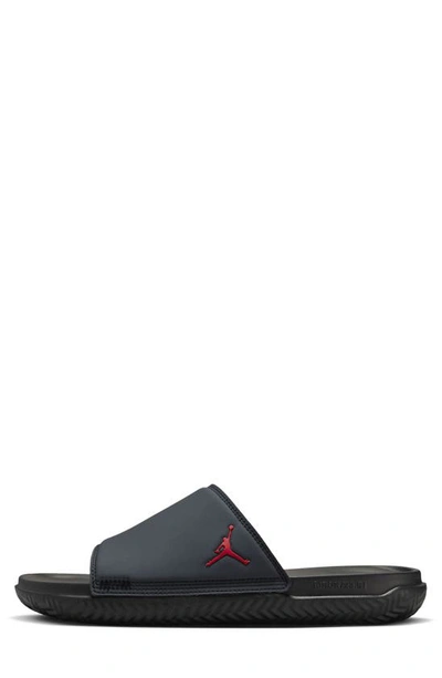 Jordan Men's  Play Slides In Anthracite/ Red/ Black