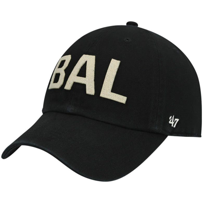 47 ' Black Baltimore Ravens Finley Clean Up Adjustable Hat