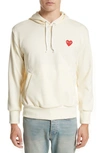 Comme Des Garçons Play Pullover Hoodie In Ivory