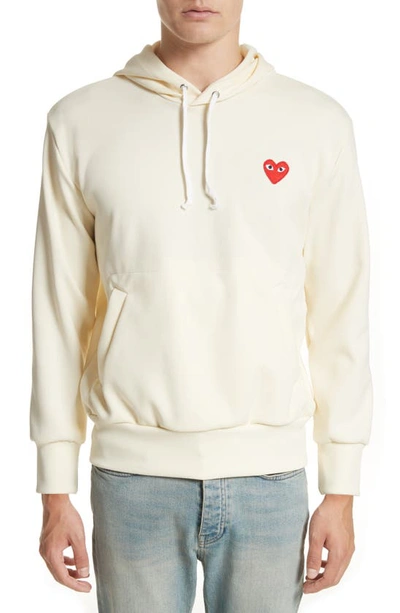 Comme Des Garçons Play Pullover Hoodie In Ivory