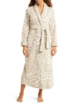 Natori Leopard-pattern Faux-fur Zip-front Caftan In Sand Taupe