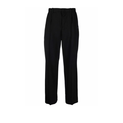 Our Legacy Borrowed Pleated Wool Straight-leg Trousers In Black