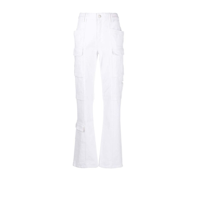 Isabel Marant Vokayo Mid-rise Straight-leg Cargo Pants In White