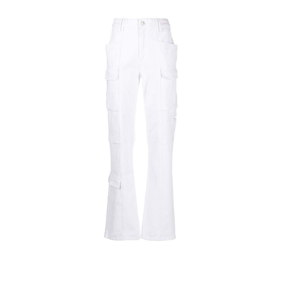 Isabel Marant Vokayo Mid-rise Straight-leg Cargo Trousers In White