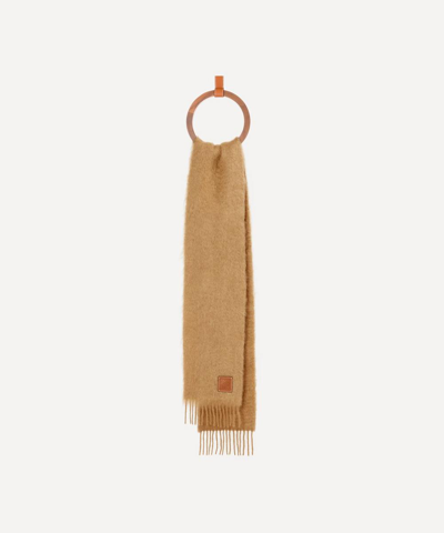 Loewe Mohair-blend Scarf In Camel