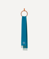 Loewe Bi-colour Wool-blend Scarf In Cyan/lemon